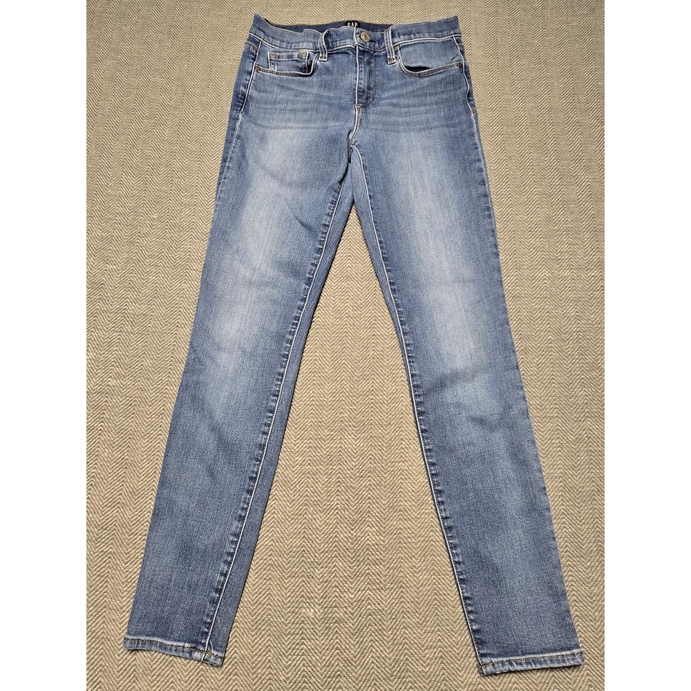 GAP True Skinny Jeans Womens 27R Medium Indigo‎ Denim Stretch Slim Fit Pants